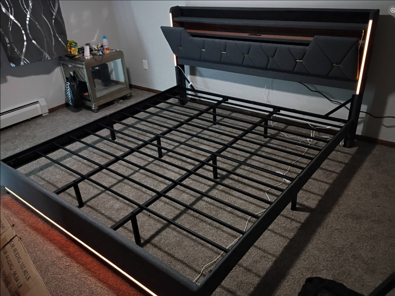 LED Bed Frame Setup after