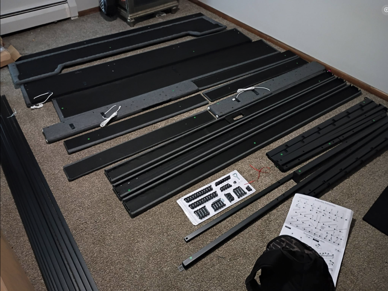 LED Bed Frame Setup before